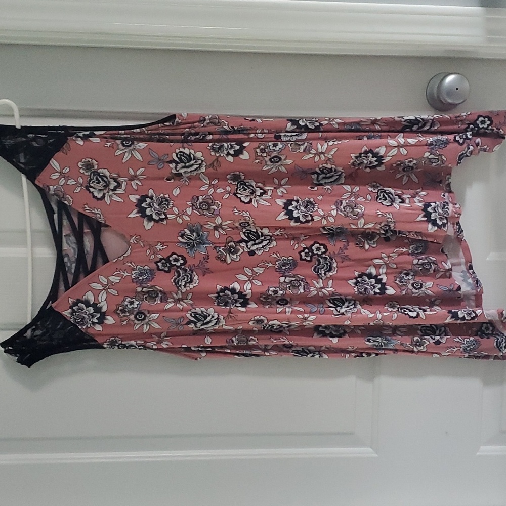 Floral Tunic Tank Top- 1X